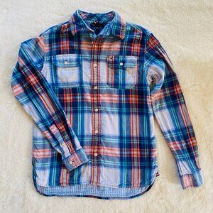 Tommy Hilfiger Plaid Button-Down Long-Sleeved Dress Shirt Boy's size XL Lined